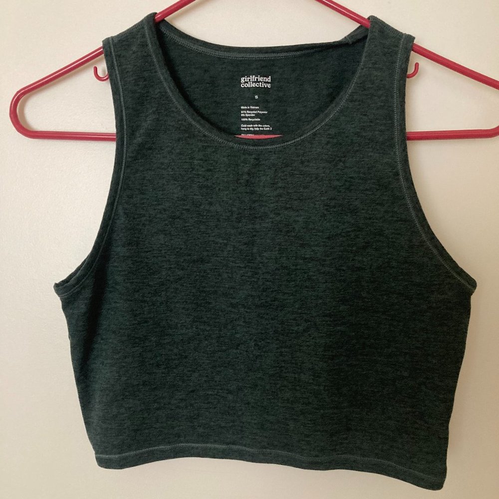 Girlfriend Collective Stretch Super Crop in Moss